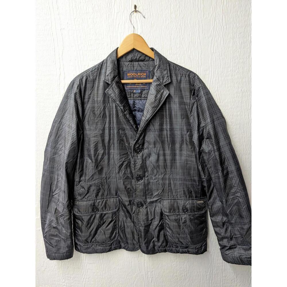 Woolrich Duck Down Insulated Puffer Plaid Mackinaw Jacket Outdoors Men's Medium